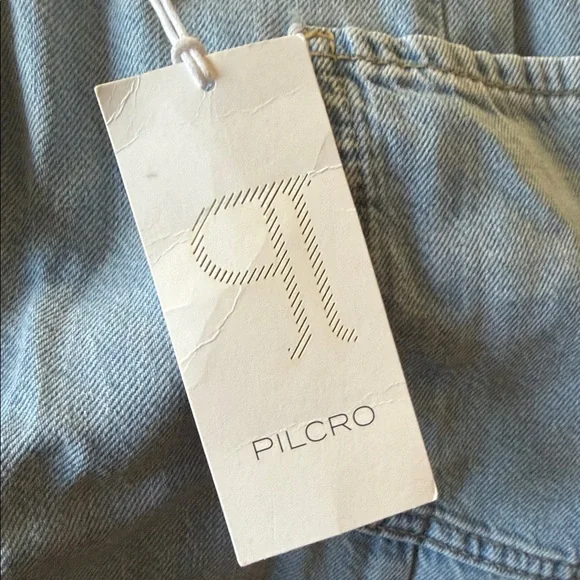 Anthropologie Pilcro High-Rise Crop Wide-Leg Jeans Light Blue SIZE LARGE NEW - Picture 2 of 7